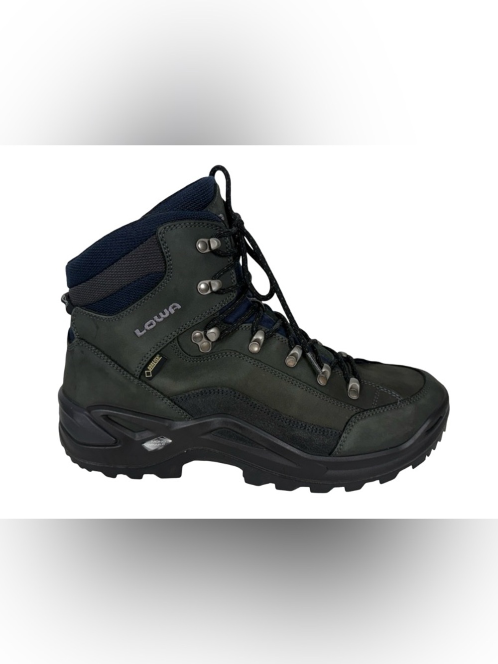 Lowa Renegade GTX Mid Hiking Men Boots Waterproof GoreTex Vibram Size 11 Gray